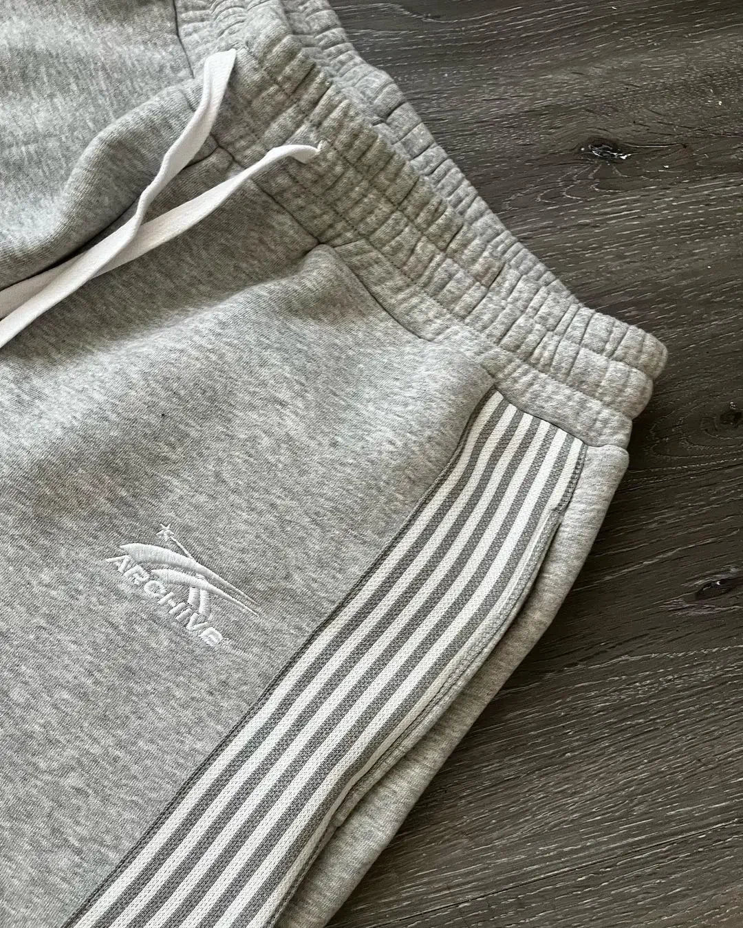 Y2K Embroidered Baggy Fit Gray Sweatpants