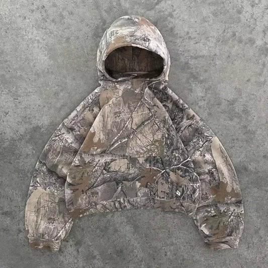 Vintage Y2K Camo Zip Up Hoodie